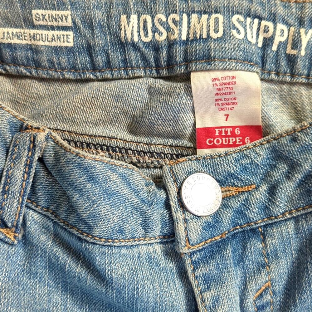 Mossimo Low Rise Studded Crystal Rhinestone Stripe Light Wash Skinny Y2K Jeans - Picture 3 of 6